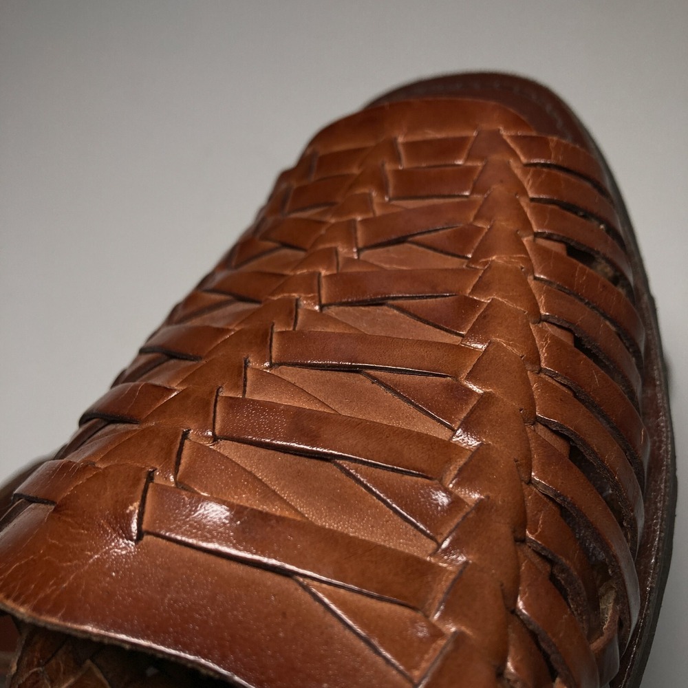 Sunsteps Hand Woven Barclay Huarache Open Toe Brown Leather Sandal Mens 9 - Picture 11 of 13